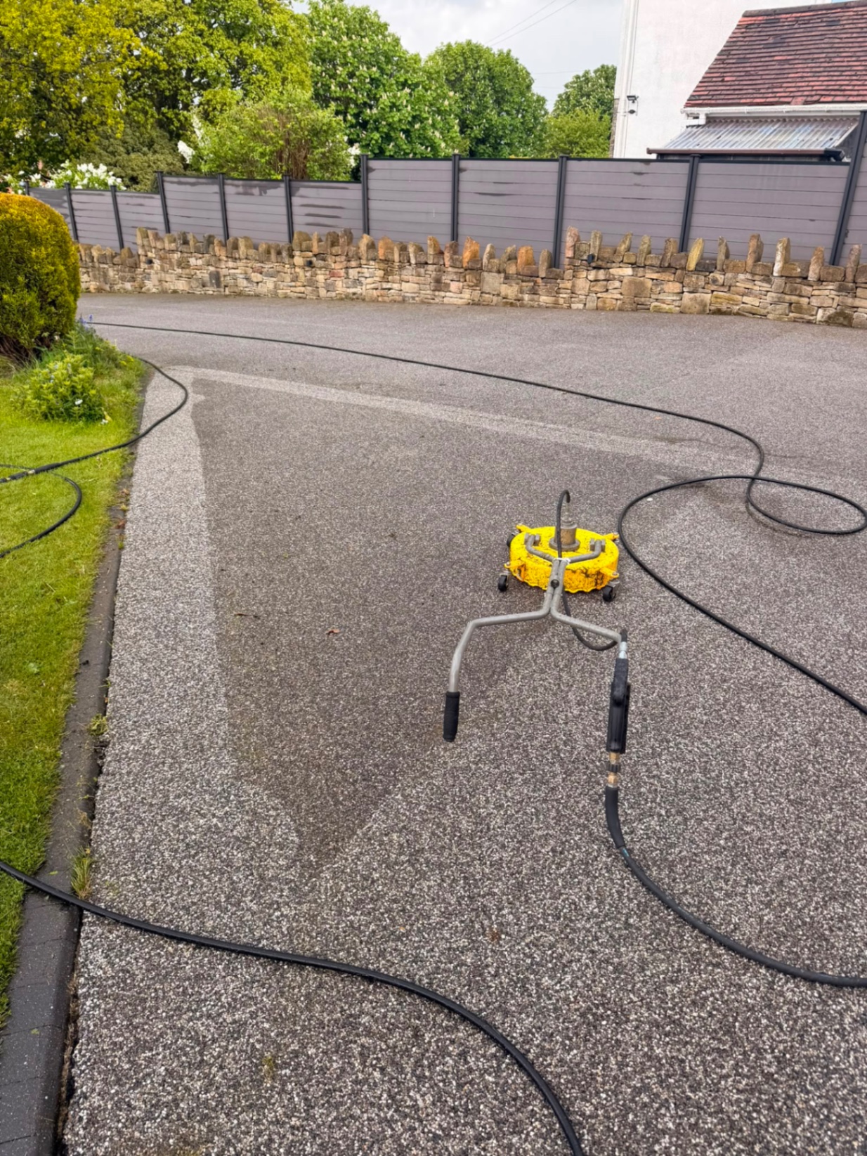Driveway Jet Wash - In Progress
