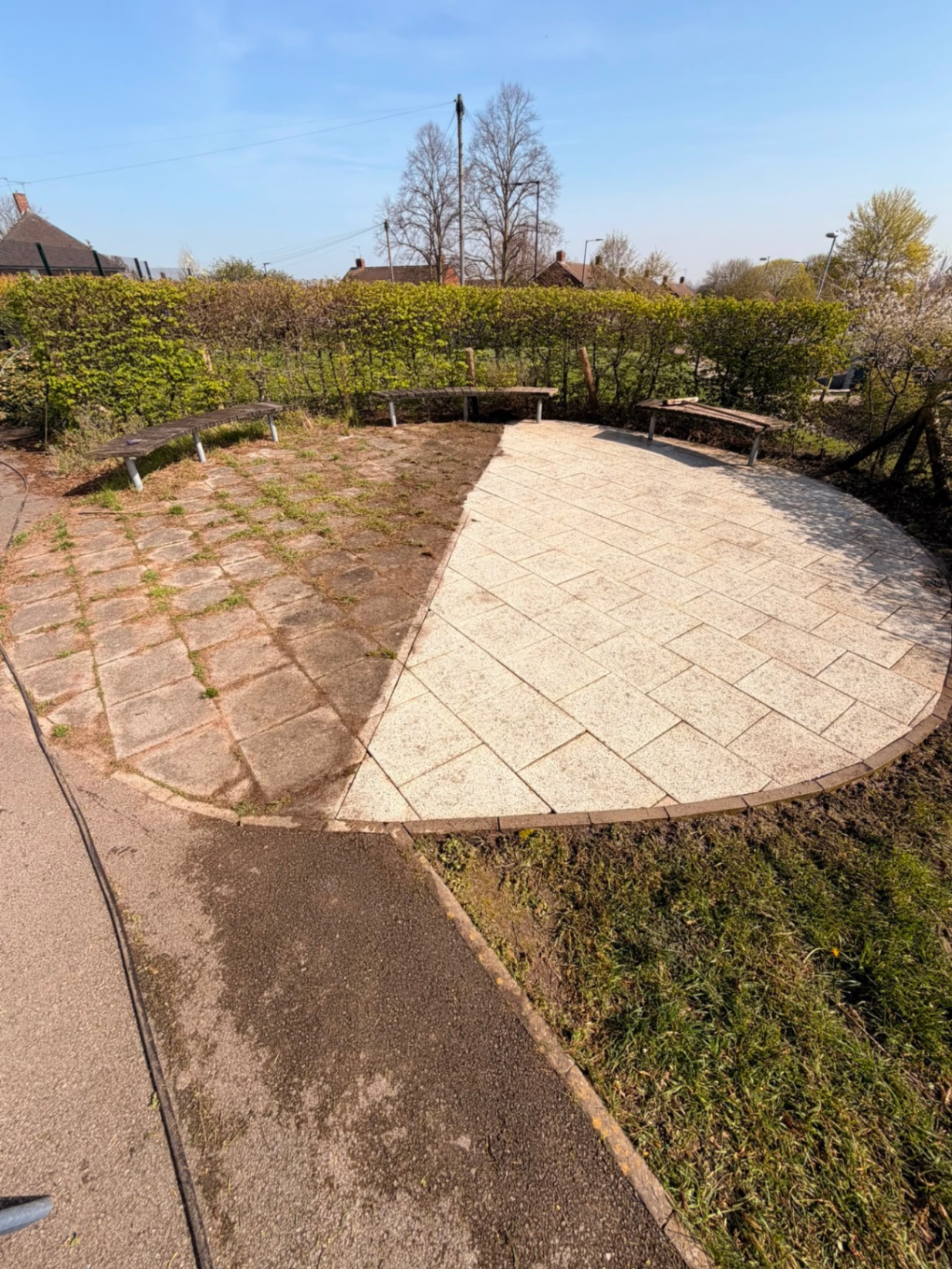 Circular Paving Jet Wash - In Progress