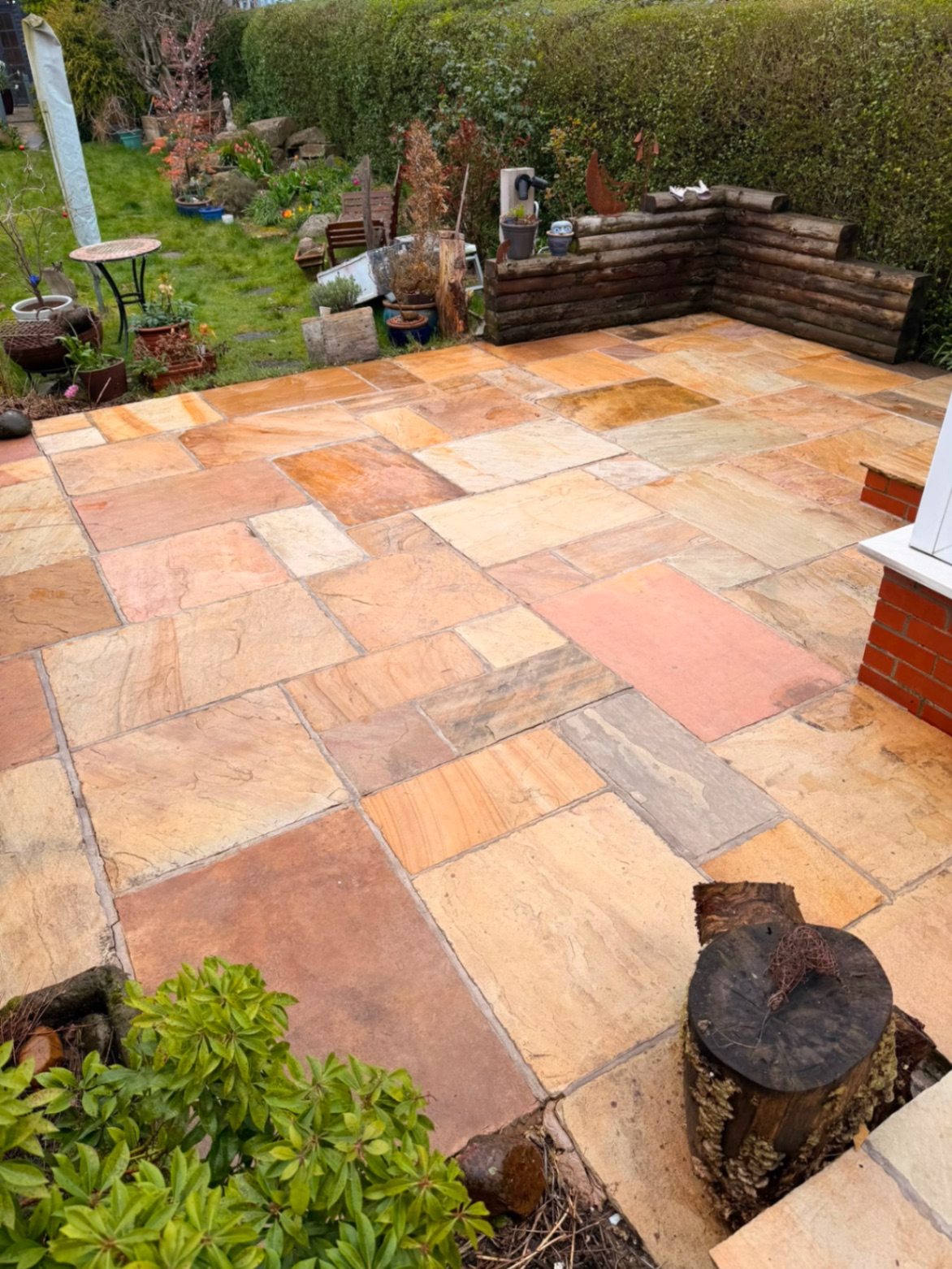 Sandstone Patio Jet Wash - After