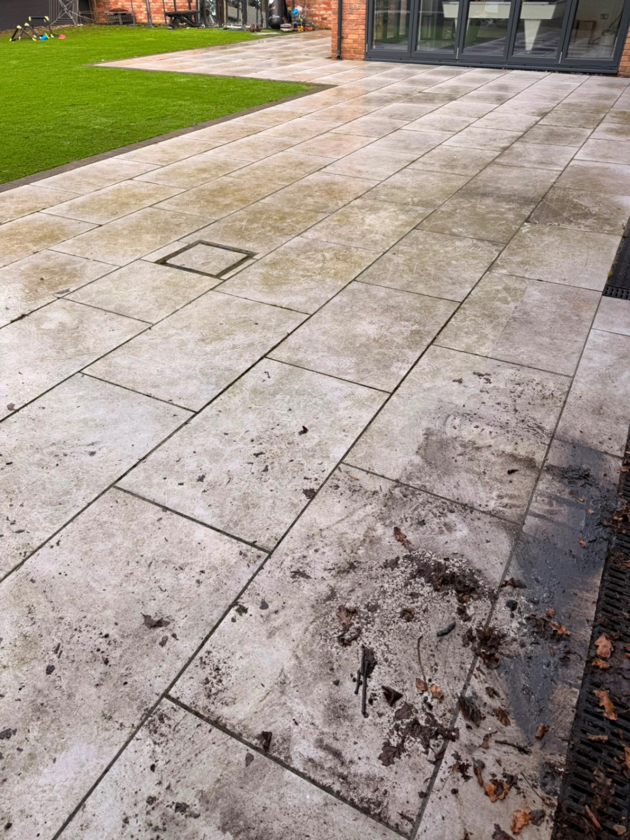 Porcelain Patio Jet Wash - Before