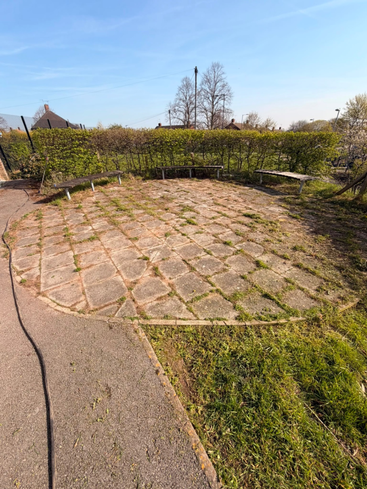 Circular Paving Jet Wash - Before
